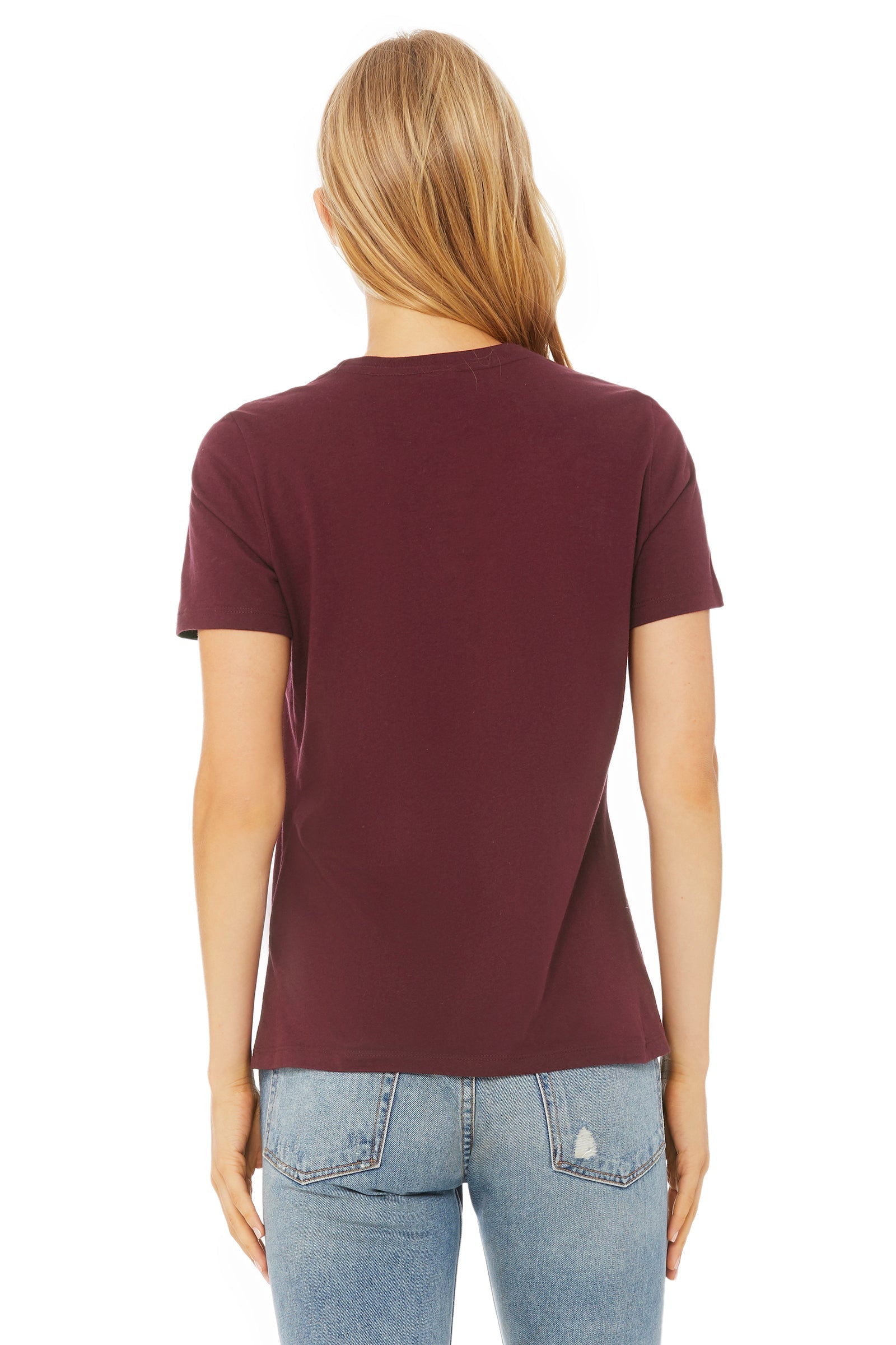 Custom women's maroon shirt back